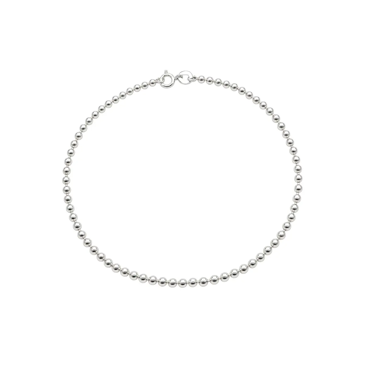 925 Sterling Silver Beaded Anklet For Women Elegant Ball Chain Anklet